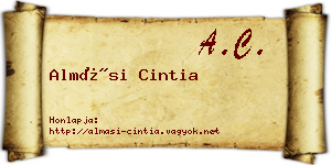 Almási Cintia névjegykártya